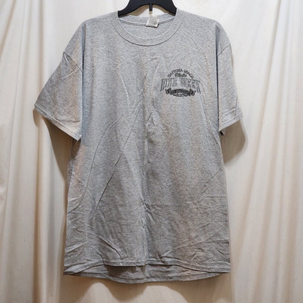 Fruit of the Loom Daytona Beach Bike Week 2017 76th Anniversary Gray T-Shirt L